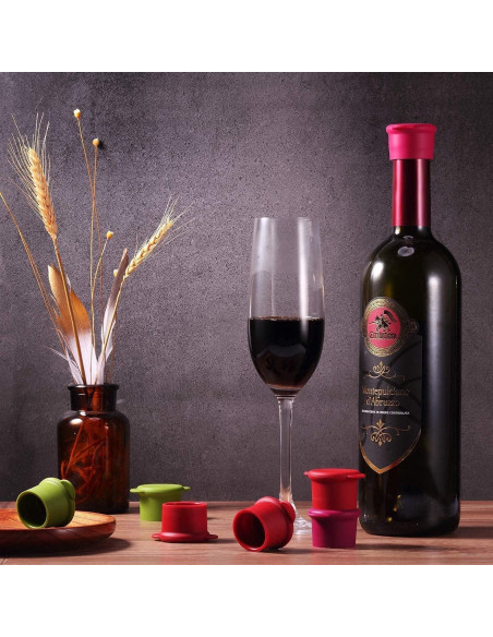 Tapas de Botellas de Vino Vitrix Kitchenware - Set de 4 Silicona Tapas de Botellas de Vino Vitrix Kitchenware - Set de 4 Silicona