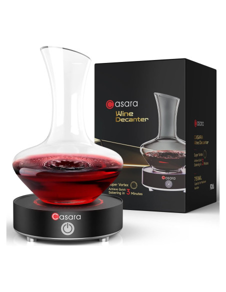 Decantador de Vino Eléctrico Casara 850ml con Base Automática Decantador de Vino Eléctrico Casara 850ml con Base Automática