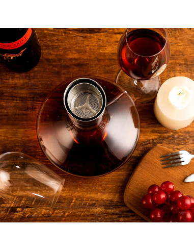 Decantador de Vino VnoPerito 1200ml con Filtro Integrado