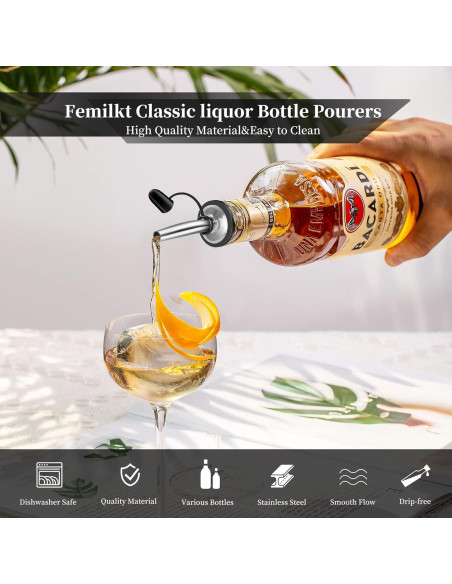Paquete de 48 vertedores de licor Femilkt de acero inoxidable Paquete de 48 vertedores de licor Femilkt de acero inoxidable