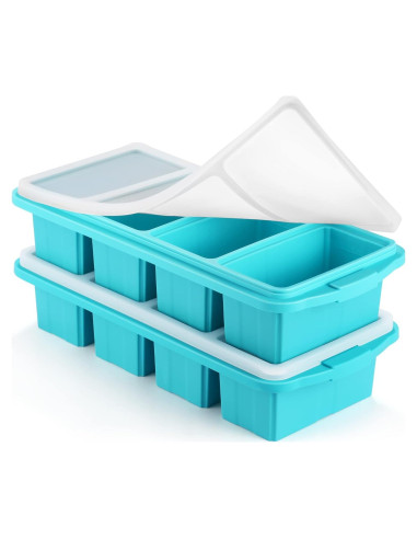 Bandeja de Congelador de Silicona Ztomine 2Pack Aqua 1 Taza