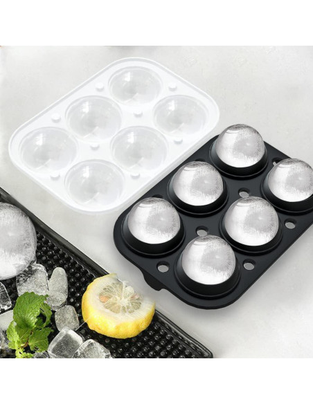 Bandejas de Hielo ROTTAY - Juego de 2, Silicona, 6 Cubos y 6 Bolas Bandejas de Hielo ROTTAY - Juego de 2, Silicona, 6 Cubos y 6 Bolas