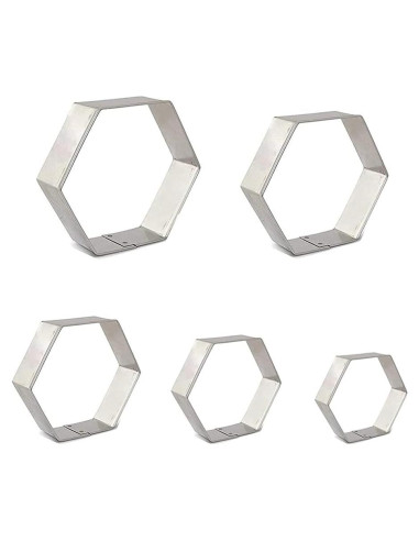 Juego de 5 Cortadores de Galletas Hexagonales MOLDTAS