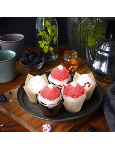 Forros para Cupcakes Funtery 600 Pcs Tulipán Papel Desechable