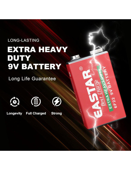 Baterías de Carbono Zinc 9V EASTAR BTS - Paquete de 4 Unidades Baterías de Carbono Zinc 9V EASTAR BTS - Paquete de 4 Unidades