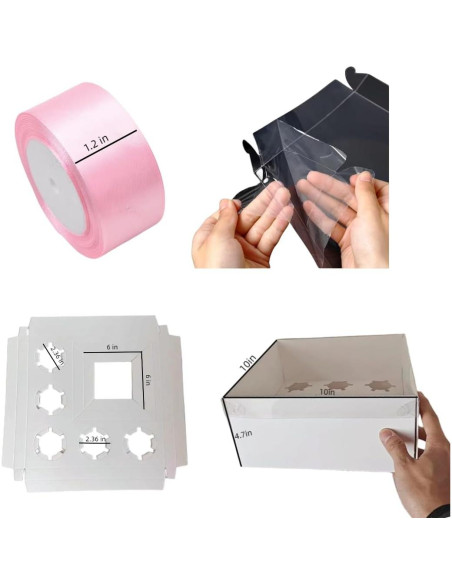 Caja Bento para Pastel y 5 Cupcakes WOO LOVE 25.4x25.4x12.7cm Caja Bento para Pastel y 5 Cupcakes WOO LOVE 25.4x25.4x12.7cm