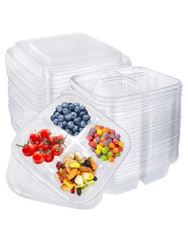 Contenedores de Snack Bento Haawooky 30 Pcs 4 Compartimentos