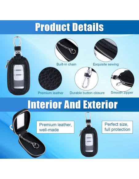 Funda Universal de Llave de Coche de Cuero PU Negra Funda Universal de Llave de Coche de Cuero PU Negra