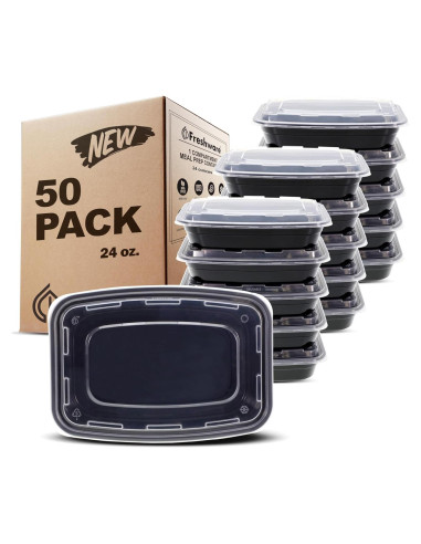 Contenedores de Preparación de Comidas Freshware 50 Piezas 710ml