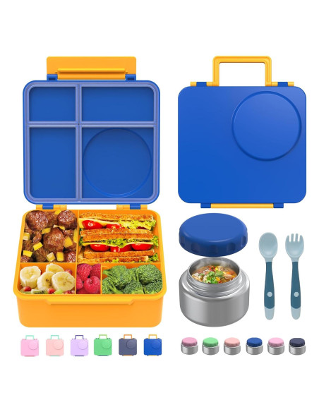 Caja Bento JoyYum Azul - Almuerzo Aislado 4 Compartimentos Caja Bento JoyYum Azul - Almuerzo Aislado 4 Compartimentos