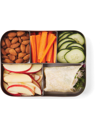 Contenedor Bento Box de Acero Inoxidable Bits Kits, 5 Secciones