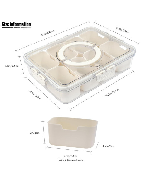 Contenedor Snackle Box 8 Compartimentos 29x21cm Tapa Asa Contenedor Snackle Box 8 Compartimentos 29x21cm Tapa Asa