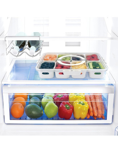 Contenedor Snackle Box 8 Compartimentos 29x21cm Tapa Asa