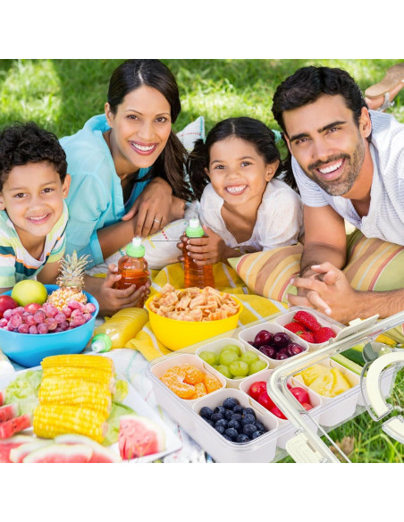 Contenedor Snackle Box 8 Compartimentos 29x21cm Tapa Asa Contenedor Snackle Box 8 Compartimentos 29x21cm Tapa Asa