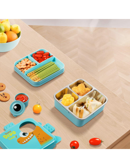 Contenedor Bento Acero Inoxidable Freshmage 3 Compartimentos 1.03L Contenedor Bento Acero Inoxidable Freshmage 3 Compartimentos 1.03L
