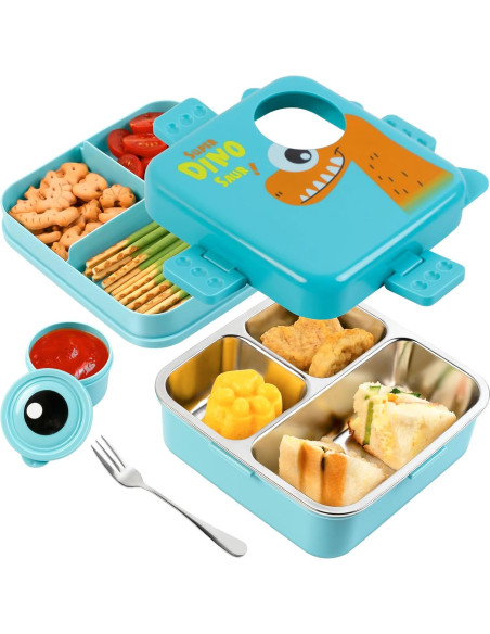 Contenedor Bento Acero Inoxidable Freshmage 3 Compartimentos 1.03L Contenedor Bento Acero Inoxidable Freshmage 3 Compartimentos 1.03L