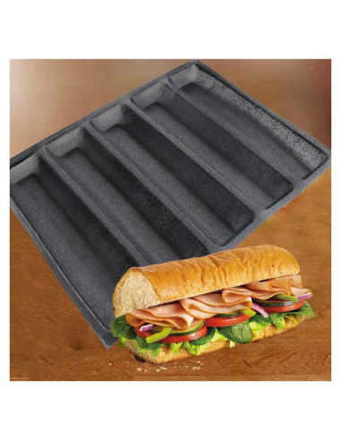 Molde de Sandwich de Silicona FETESUR 5 Panes Perforado 44.9x8.6cm