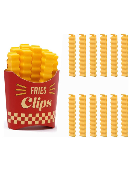 12 Clips para Bolsas en Forma de Papas Fritas HMPBEFU 12 Clips para Bolsas en Forma de Papas Fritas HMPBEFU