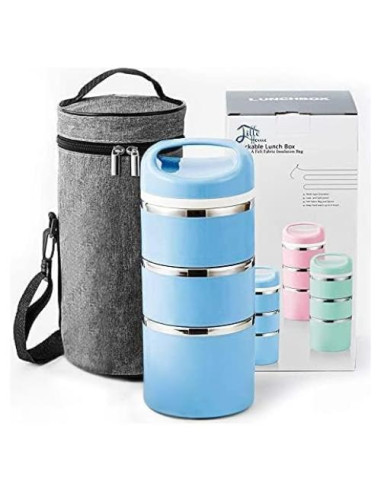 Caja de Almuerzo Térmica Lille Home 1380 ML Azul Aislada