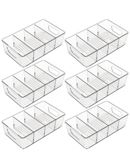 Organizador de Snacks Apilable Yieach 6 Piezas 5L Transparente Organizador de Snacks Apilable Yieach 6 Piezas 5L Transparente