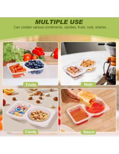 25 Contenedores de Snack Reutilizables AOJOYS con Tapas