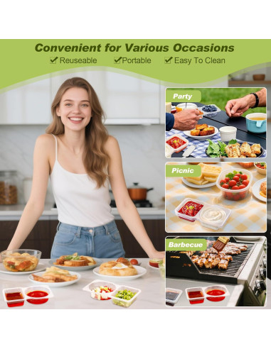 25 Contenedores de Snack Reutilizables AOJOYS con Tapas