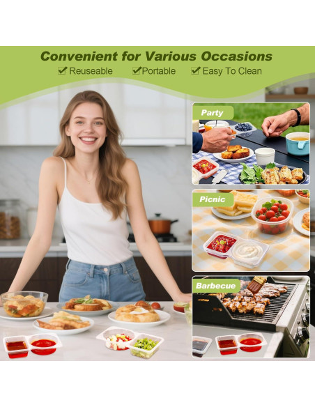 25 Contenedores de Snack Reutilizables AOJOYS con Tapas 25 Contenedores de Snack Reutilizables AOJOYS con Tapas