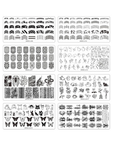 Juego de Placas de Estampado de Uñas VNC 16 Placas + 2 Selladores + 2 Raspadores