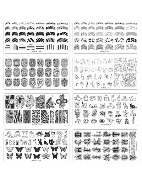 Juego de Placas de Estampado de Uñas VNC 16 Placas + 2 Selladores + 2 Raspadores Juego de Placas de Estampado de Uñas VNC 16 Placas + 2 Selladores + 2 Raspadores