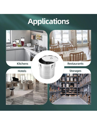 Contenedor Hermético Acero Inoxidable 48L TTOUOI Almacenamiento