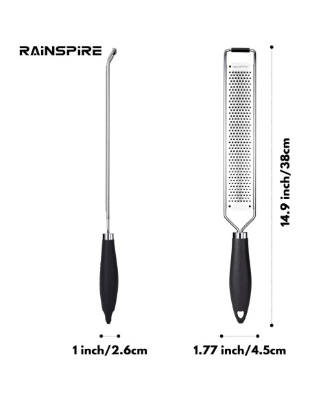 Rallador Zester Rainspire Acero Inoxidable Negro 37.8 cm Rallador Zester Rainspire Acero Inoxidable Negro 37.8 cm