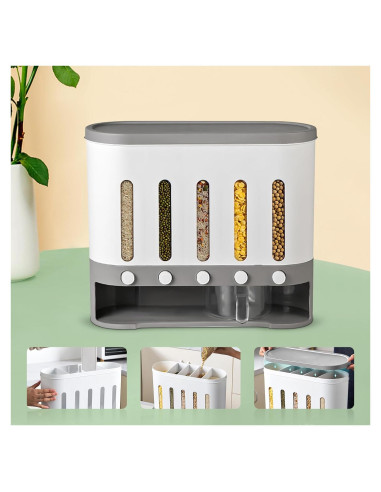 Dispensador de Alimentos Secos Ageanbri 9 kg 5 Compartimentos