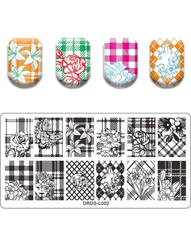 Juego de Placas de Estampado de Uñas VNC 16 Placas + 2 Selladores + 2 Raspadores