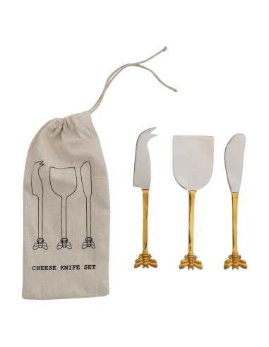Juego de 3 Cuchillos de Queso Creative Co-Op Acero Inoxidable