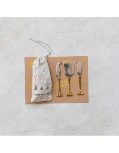 Juego de 3 Cuchillos de Queso Creative Co-Op Acero Inoxidable
