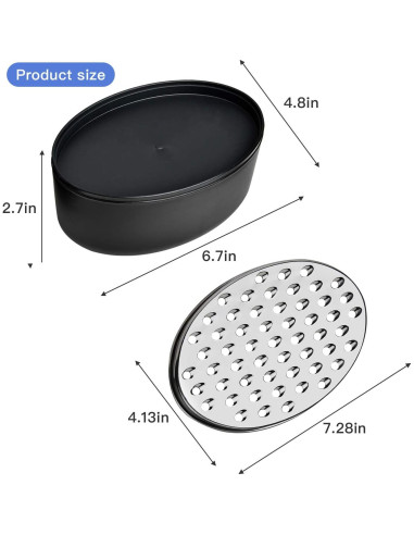 Rallador de Queso Akamino Redondo Negro con Contenedor 2 en 1