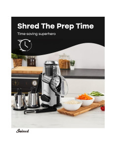 Rallador de Queso Rotativo Unido con Mango y 3 Cuchillas 2