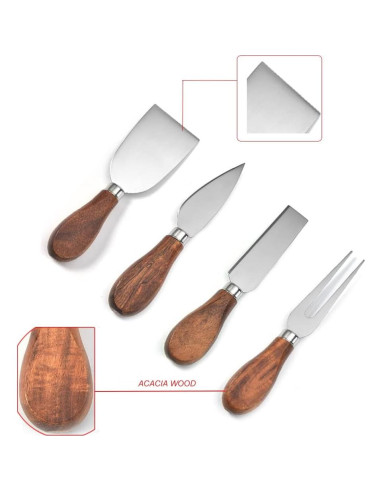 Juego de cuchillos de queso JLIAN MIOR 4 piezas acero inoxidable