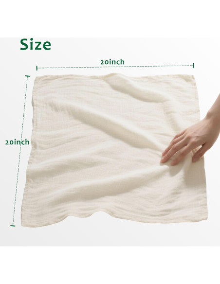 Paquete de 4 Paños de Queso Orgánico 50.8x50.8 cm - 100% Algodón Paquete de 4 Paños de Queso Orgánico 50.8x50.8 cm - 100% Algodón