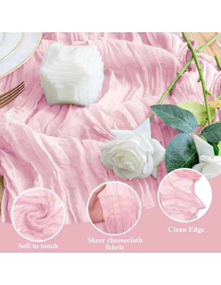 Caminito de Mesa Wokceer 3 Pack 3m Rosa Sonrojado Boho Caminito de Mesa Wokceer 3 Pack 3m Rosa Sonrojado Boho