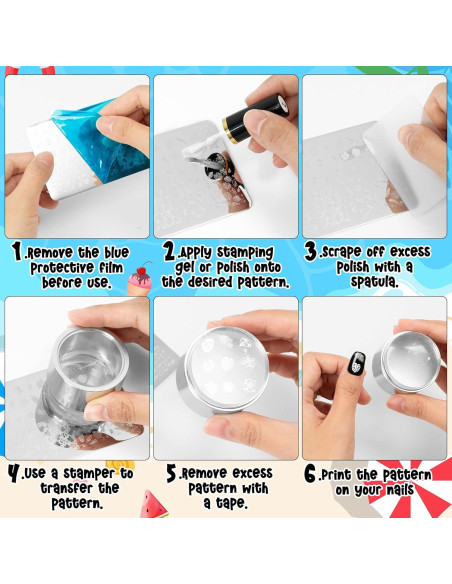 Placas de Estampado de Uñas Y1tvei - 6 Pcs Tema Verano Placas de Estampado de Uñas Y1tvei - 6 Pcs Tema Verano