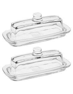Set de 2 Platos de Mantequilla Hedume de Vidrio con Tapa