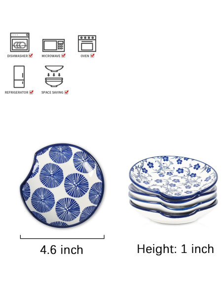 Soporte de Cuchara de Cerámica Selamica 11.7 cm Azul Vintage Soporte de Cuchara de Cerámica Selamica 11.7 cm Azul Vintage