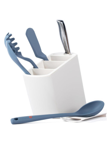 Soporte de Utensilios de Cocina HONED con Reposapalas - Gris Cálido