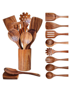 Juego de Utensilios de Cocina de Madera U-Diya 10 Piezas