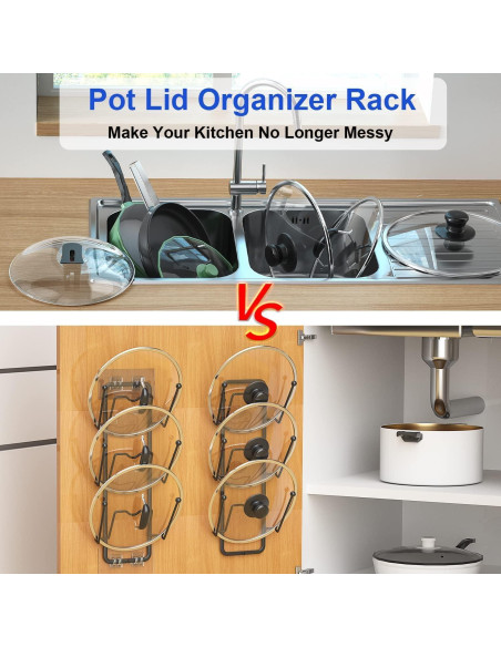 Organizador de Tapas de Olla Carry360 - Soporte Pared 6 Niveles Organizador de Tapas de Olla Carry360 - Soporte Pared 6 Niveles