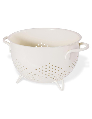 Colador de Metal BeFare 4.54L con Base y Doble Mango Crema