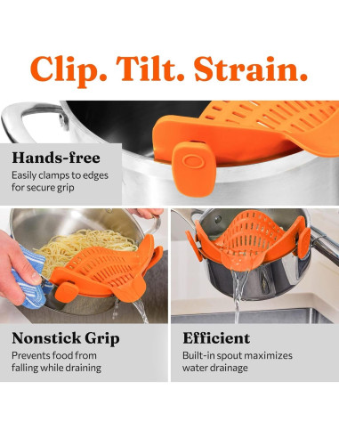 Colador Clip-On de Silicona Genérico para Ollas y Sartenes