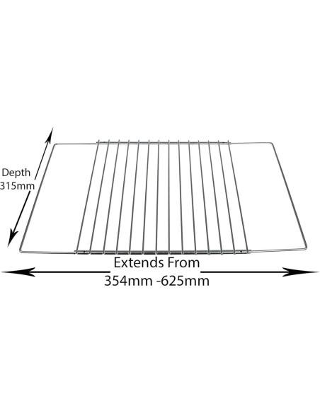 Estantes de Horno Ajustables Masterpart 2 Piezas 35.6-62.5 cm Estantes de Horno Ajustables Masterpart 2 Piezas 35.6-62.5 cm