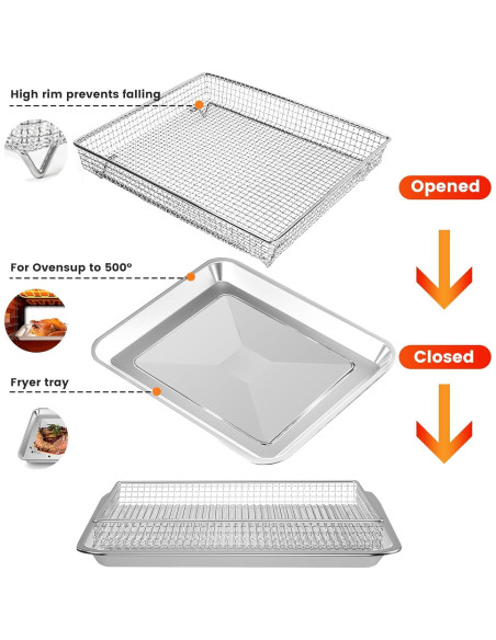 Cesta de Acero para Freidora de Aire Cuisinart TOA-60/65/70 31x27.9 cm Cesta de Acero para Freidora de Aire Cuisinart TOA-60/65/70 31x27.9 cm